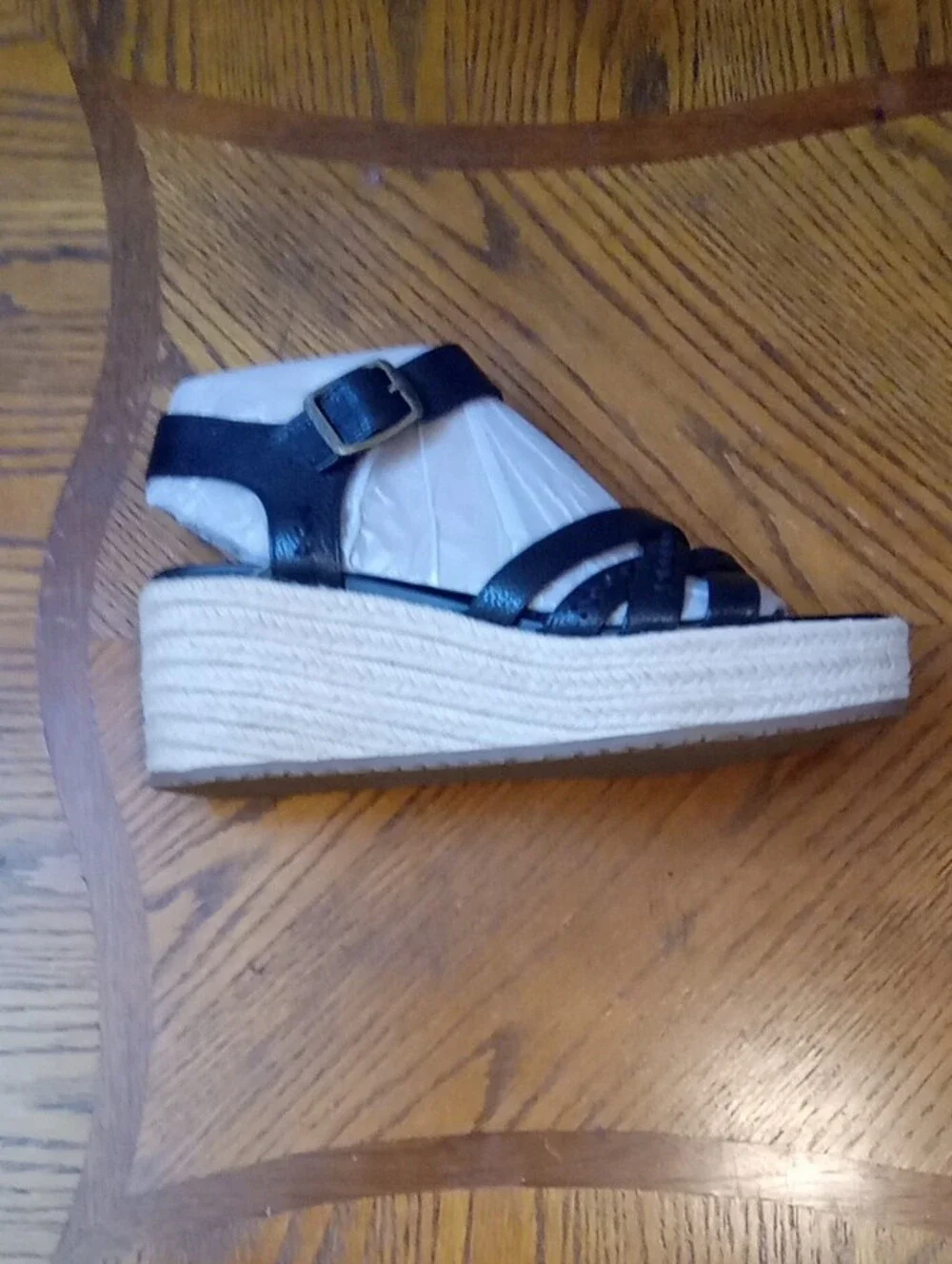 Vionic Wedge Espadrille Leather Strap Sandals NWT